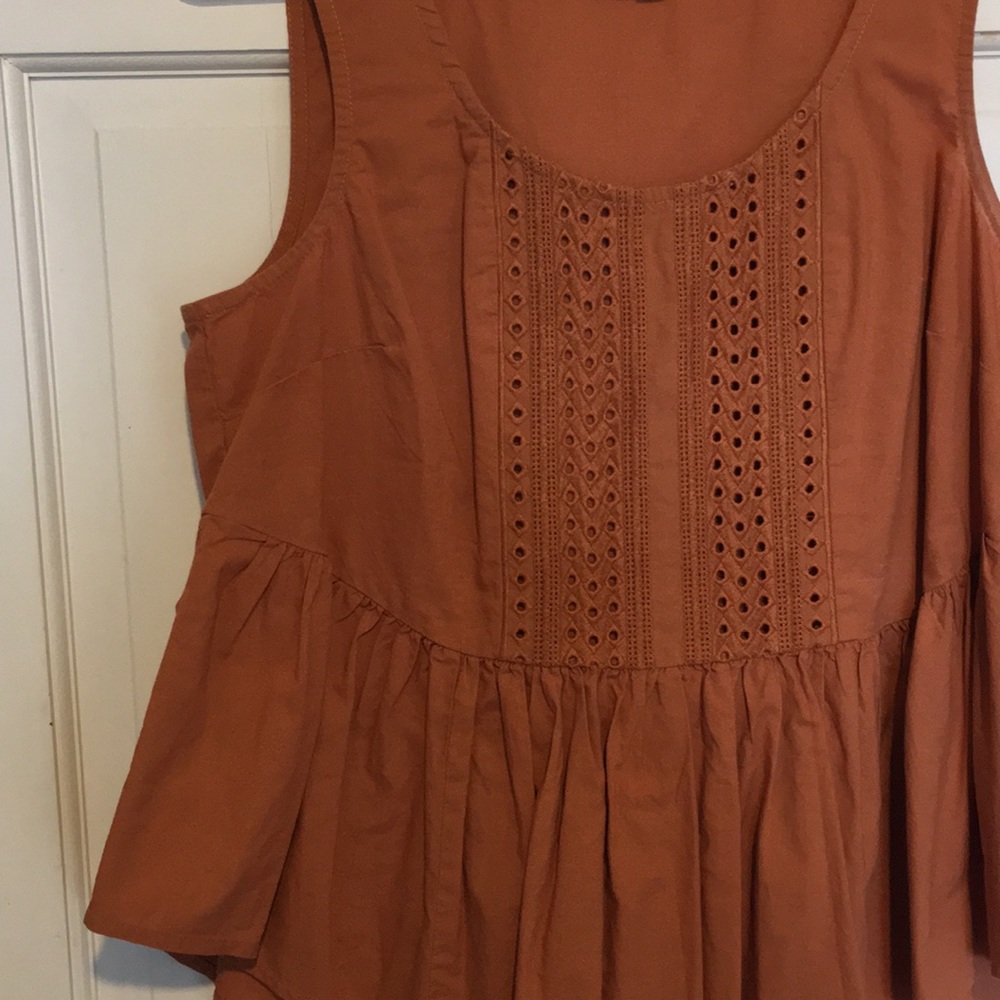 Eyelet peplum top!